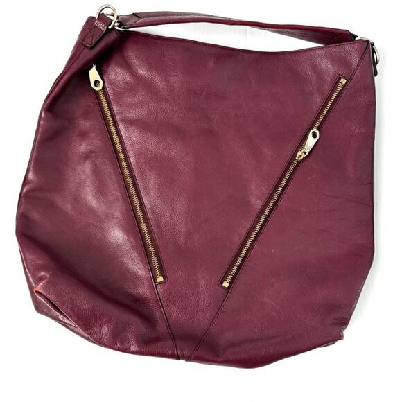 Rebecca Minkoff Moto leather hobo merlot colored - Picture 1 of 11